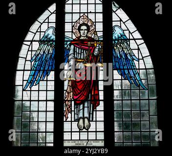 The east window, Archangel Saint Michael, St. Michael`s Church, Ufton, Warwickshire, England, UK Stock Photo